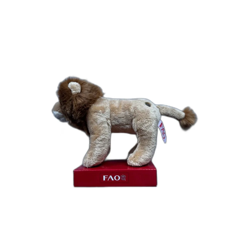 FAO Schwarz Small Lion Plush Toy Stuffed Animal Red Base Display Rare Vintage